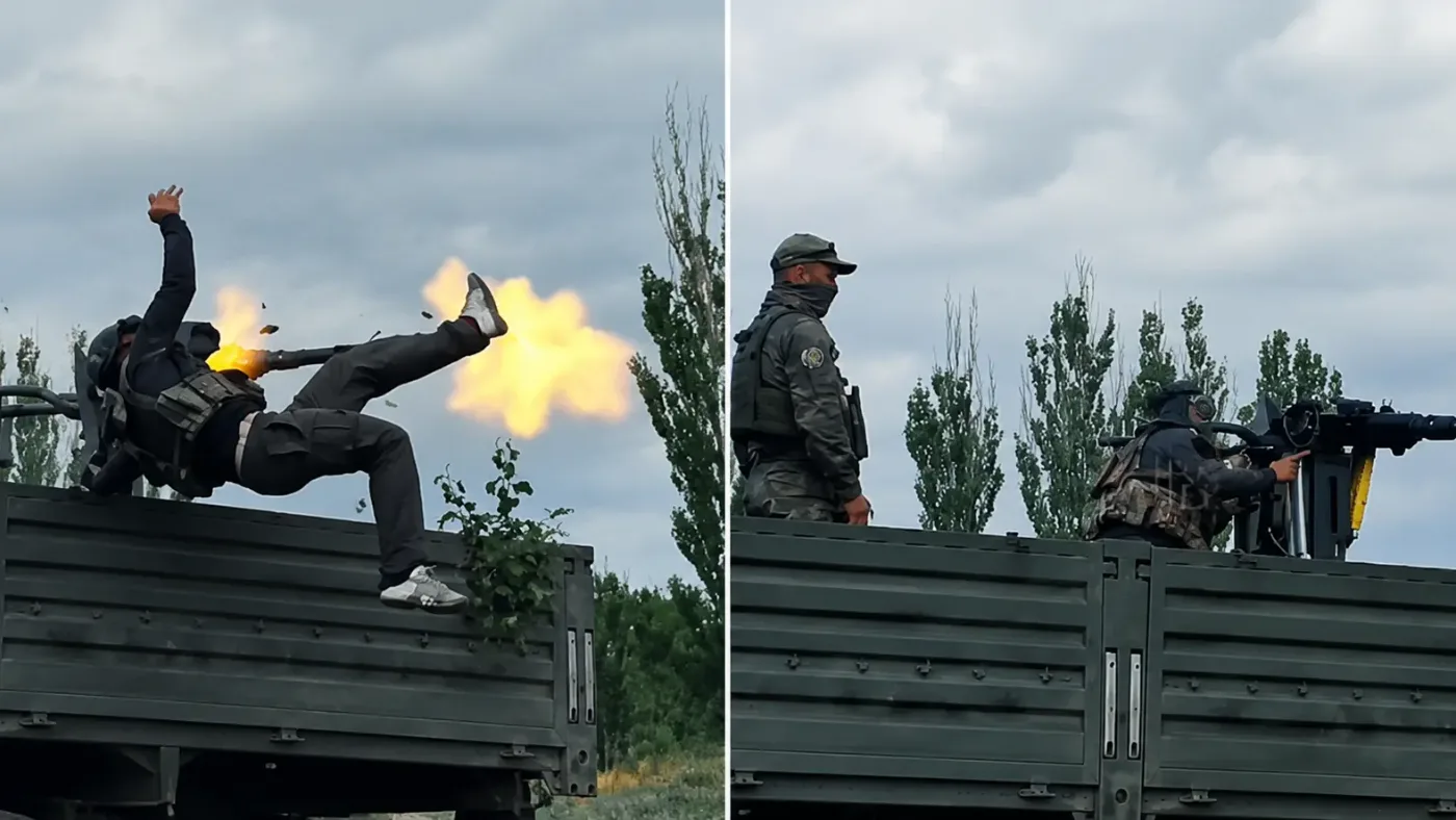 Falha técnica em armamento adaptado quase termina em tragédia durante treinamento militar na Rússia